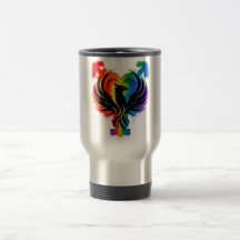 Regenbogen-Phönix-Herz-Reise-Tumbler