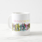 Regenbogen-Pilgerfahrt-Leute Kaffeetasse (Vorderseite Links)