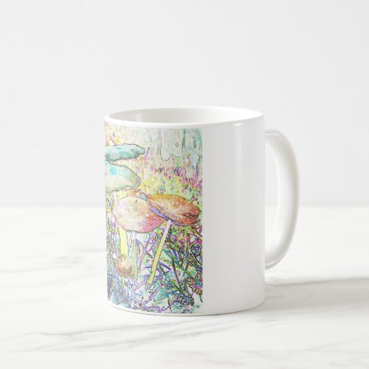 Regenbogen-Pilz Kaffeetasse (VorderseiteRechts)