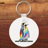 Regenbogen Pinguin Pride Steht Zusammen Schlüsselanhänger (Rückseite)