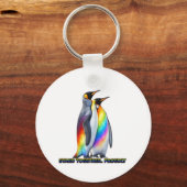 Regenbogen Pinguin Pride Steht Zusammen Schlüsselanhänger (Vorderseite)
