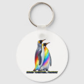 Regenbogen Pinguin Pride Steht Zusammen Schlüsselanhänger (Rückseite)