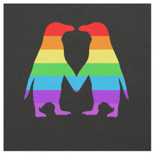 Regenbogen-Pinguine, die Hände halten Stoff
