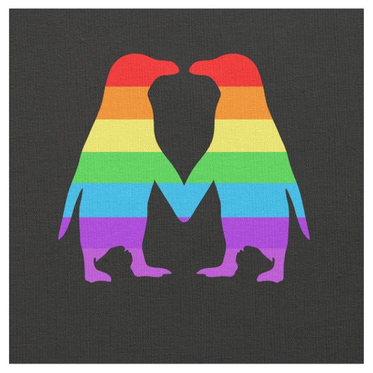 Regenbogen-Pinguine, die Hände halten Stoff (Nahaufnahme)