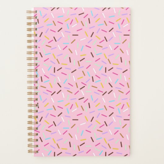 Regenbogen-Pink-Donut-Sprinkles-Notizbuch-Planer Planer (Vorderseite)