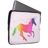Regenbogen-Pink-Einhorn Laptopschutzhülle (Vorne Rechts)