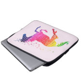 Regenbogen-Pink-Einhorn Laptopschutzhülle (Vorne Knopf)