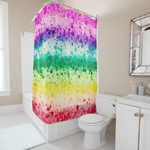 Regenbogen-Pinsel-Splatter Moderne Abstrakte Kunst Duschvorhang
