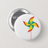 Regenbogen Pinwheel Button (Vorne & Hinten)