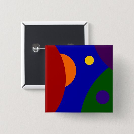 Regenbogen-Planeten Button (Vorne & Hinten)