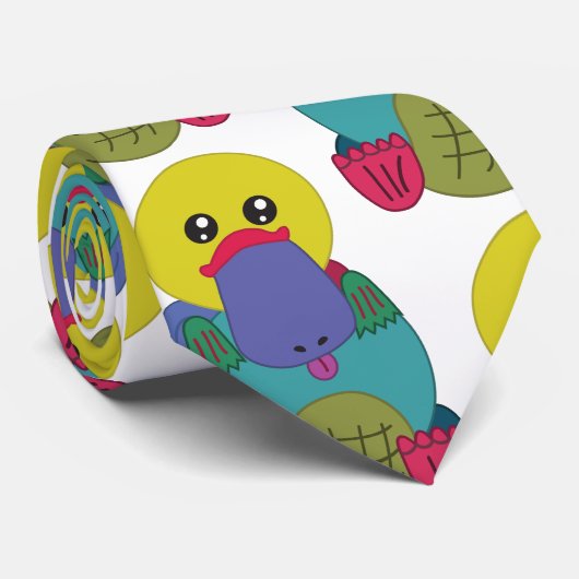 Regenbogen Platypus Krawatte (Gerollt)