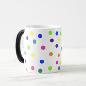 Regenbogen-Polka-Punkte, die Tasse verwandeln (Vorderseite Links)
