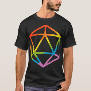 Regenbogen Polyeder D20 Würfel Tabletop RPG T-Shirt