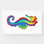 Regenbogen-Polygonal-Seepferdchen Banner (Horizontal)