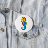 Regenbogen-Polygonal-Seepferdchen Button (Beispiel)