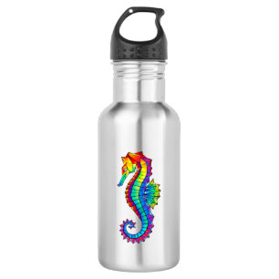 Regenbogen-Polygonal-Seepferdchen Edelstahlflasche