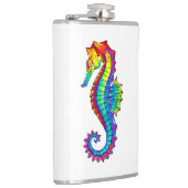 Regenbogen-Polygonal-Seepferdchen Flachmann (Rechts)