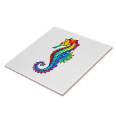 Regenbogen-Polygonal-Seepferdchen Fliese (Seite)