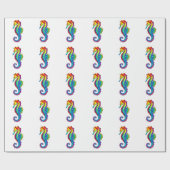 Regenbogen-Polygonal-Seepferdchen Geschenkpapier (Flach)