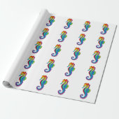 Regenbogen-Polygonal-Seepferdchen Geschenkpapier (Ungerollt)