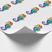 Regenbogen-Polygonal-Seepferdchen Geschenkpapier (Ecke)