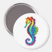 Regenbogen-Polygonal-Seepferdchen Magnet (Vorderseite/Rückseite)