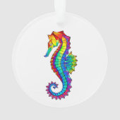 Regenbogen-Polygonal-Seepferdchen Ornament (Rückseite)