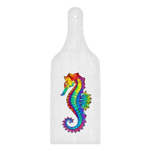 Regenbogen-Polygonal-Seepferdchen Schneidebrett (Vorderseite)