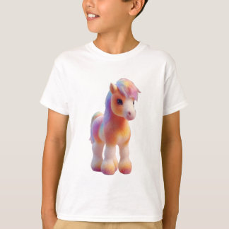 Regenbogen-Pony-Pastell-Aquarell-Illustration für T-Shirt
