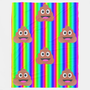 Regenbogen-Poop-Emoji-Decke Fleecedecke