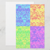 Regenbogen-Pop-Art-Blasenfolie Briefpapier (Vorne/Hinten)
