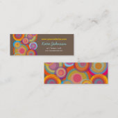 Regenbogen-Pop kreist bunter Retro SpaßGroovy Chic Mini Visitenkarte (Vorne/Hinten)