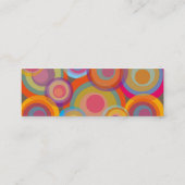 Regenbogen-Pop kreist bunter Retro SpaßGroovy Chic Mini Visitenkarte (Rückseite)