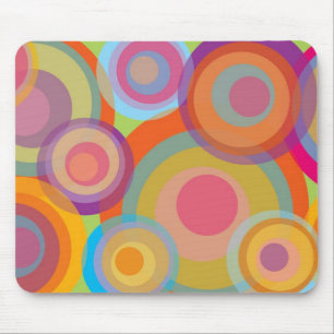 Regenbogen-Pop kreist bunter Retro SpaßGroovy Chic Mousepad