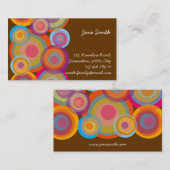 Regenbogen-Pop kreist bunter Retro SpaßGroovy Chic Visitenkarte (Vorne/Hinten)