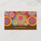 Regenbogen-Pop kreist bunter Retro SpaßGroovy Chic Visitenkarte (Rückseite)