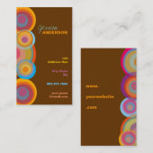 Regenbogen-Pop kreist bunter Retro SpaßGroovy Chic Visitenkarte (Vorne/Hinten)