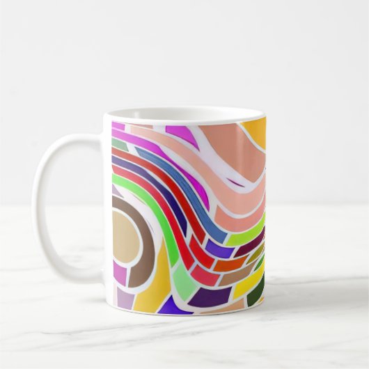 Regenbogen-Pop-Wellen Kaffeetasse (Links)