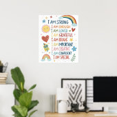 Regenbogen-Poster mit positiven Affirmationen für  Poster (Heimbüro)