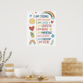 Regenbogen-Poster mit positiven Affirmationen für  Poster (Küche)