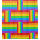 Regenbogen Pride Grid Duschvorhang (Vorderseite)