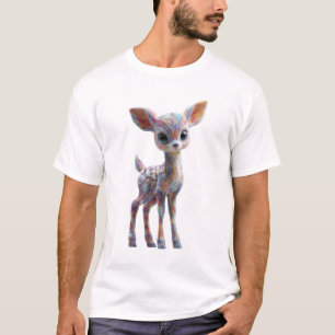 Regenbogen-Psychedelic-Hirsch-Illustration für Män T-Shirt