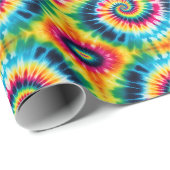 Regenbogen-Psychedelic-Tie-Dye-Geschenkpapier Geschenkpapier (Rolleneckpunkt)