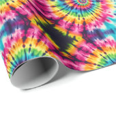 Regenbogen-Psychedelic-Tie-Dye-Geschenkpapier Geschenkpapier (Rolleneckpunkt)