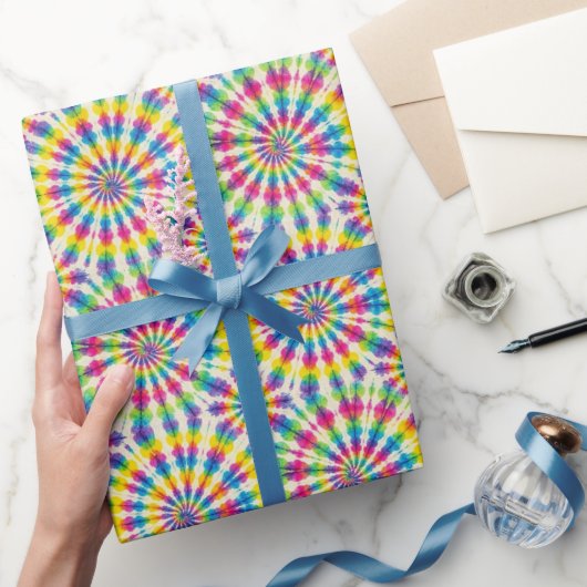 Regenbogen-Psychedelic-Tie-Dye-Geschenkpapier Geschenkpapier (Schenken)