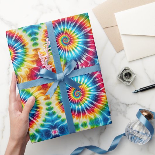 Regenbogen-Psychedelic-Tie-Dye-Geschenkpapier Geschenkpapier (Schenken)