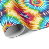 Regenbogen-Psychedelic-Tie-Dye-Geschenkpapier Geschenkpapier (Rolleneckpunkt)