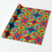 Regenbogen-Psychedelic-Tie-Dye-Geschenkpapier Geschenkpapier (Ungerollt)
