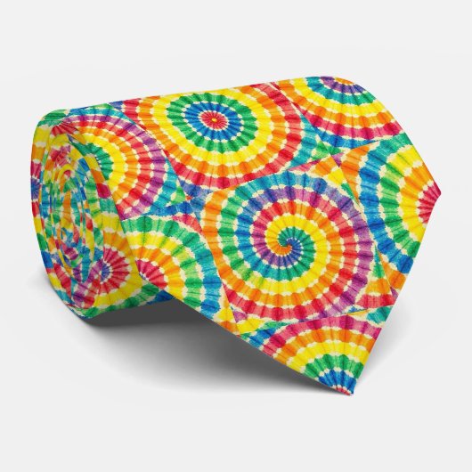 Regenbogen-Psychedelic-Tie-Dye-Schlips Krawatte (Gerollt)