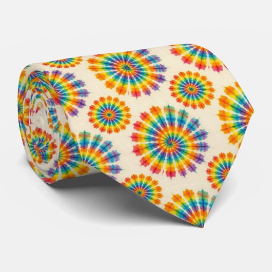 Regenbogen-Psychedelic-Tie-Dye-Schlips Krawatte (Gerollt)